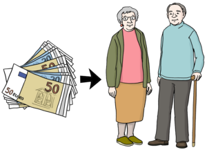 Zwei Senioren erhalten Rente